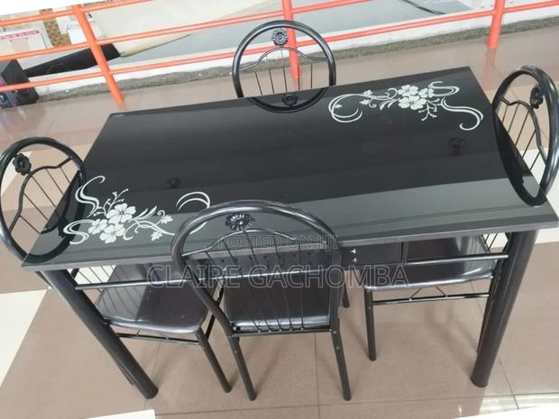 Black Executive 4 Sitter Dining Table Set - main view