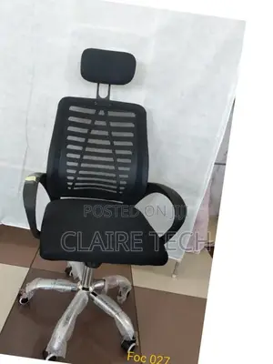 Black Secretariat Mesh Office Chair With Headrest