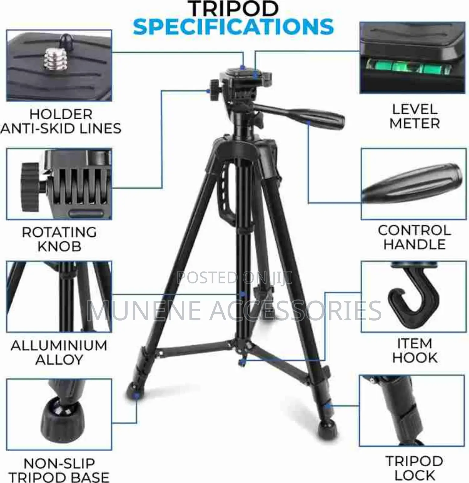 3366 Camera Phone Tripod Stand 1.4m Heavy Duty With Bag