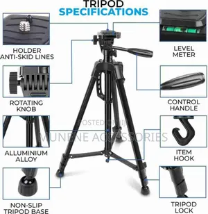 3366 Camera Phone Tripod Stand 1.4m Heavy Duty With Bag
