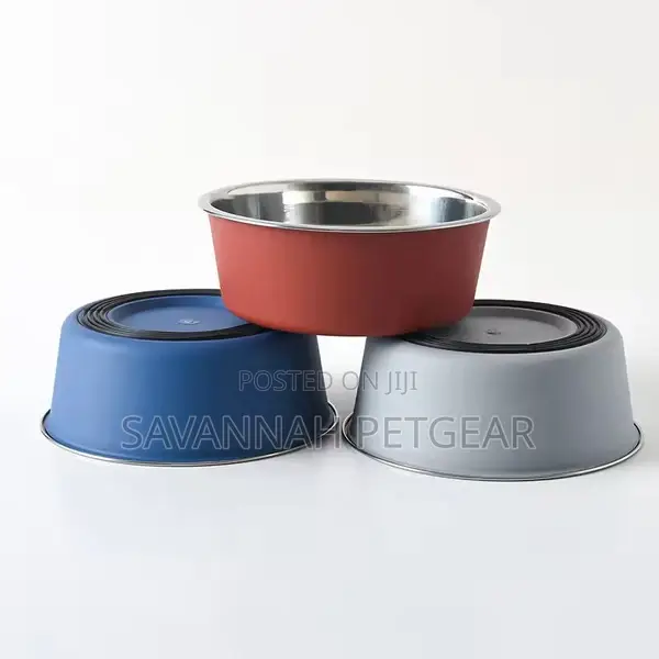 Silicone Base Non-Skid Stainless Steel Dog Cat Bowl