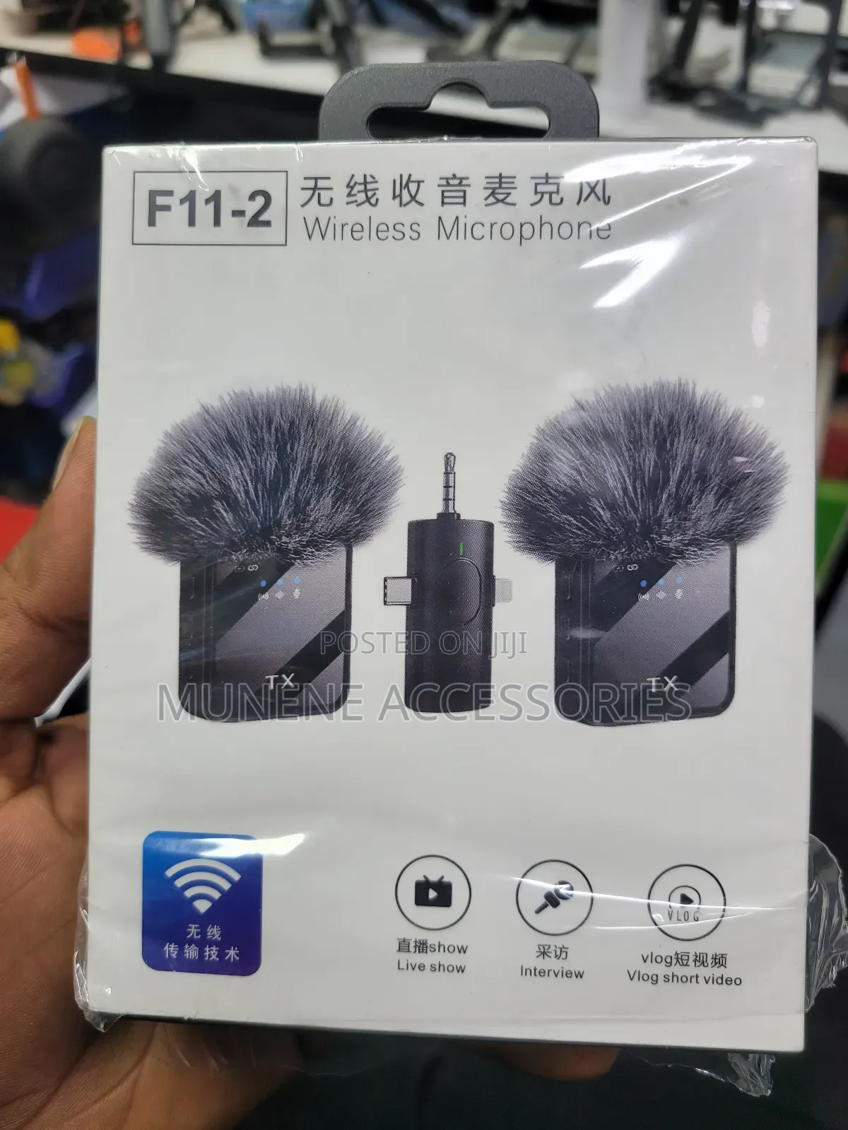 F11-2 3in1 Dual Microphone for USB C\iPhone Phone and Camera