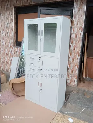 Imported Modern Metallic Office Cabinet With Doors and Safe