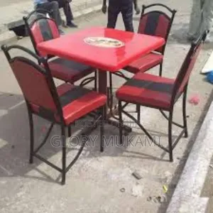Luxury Restaurant Table With 4 Executive Chairs Red