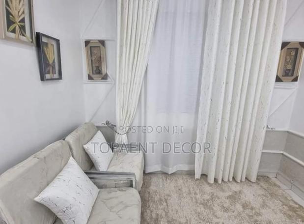 White Velvet Window Curtains and White Sheers - main view