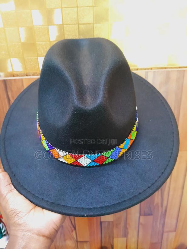 Black Beades Fedora Hat - main view