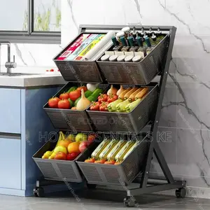 Multifunctional Metallic Vegetable/Fruits Cart Storage Rack