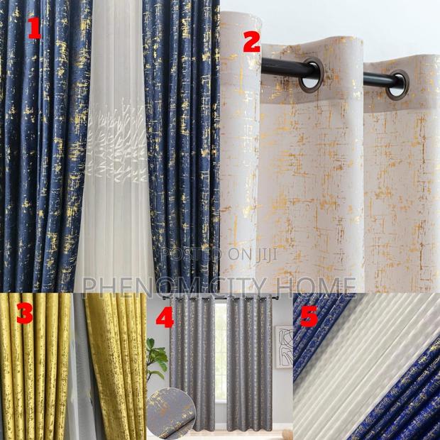 3pc Marble Ready Made Curtains