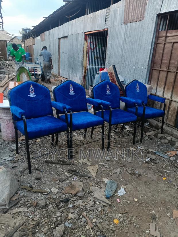 Blue Church Chairs With Logo And Armrest.... - thumbnail 2