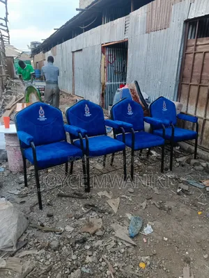Blue Church Chairs With Logo And Armrest....