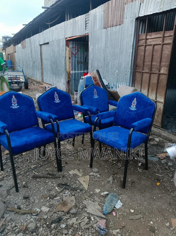 Blue Church Chairs With Logo And Armrest.... - thumbnail 5