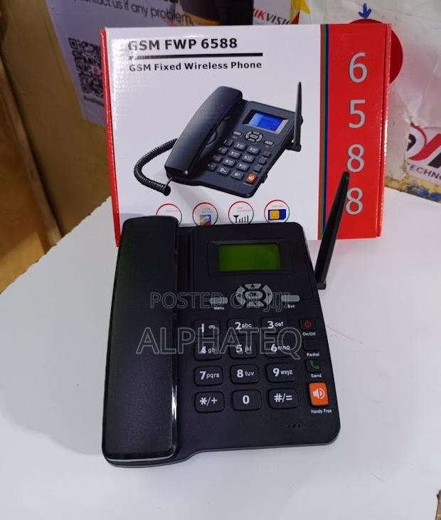 Landline Deskphone GSM FWP *SIM Card Landline Phone (Black)