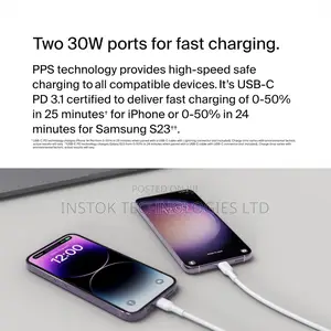 Belkin Boostcharge Pro 60W Dual USB-C Wall Charger With PPS
