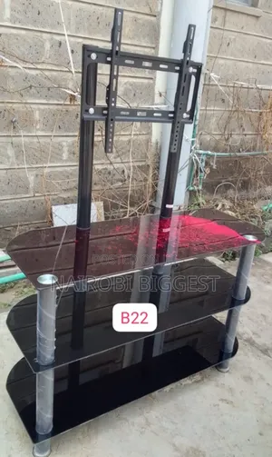 Black Executive Glass Best Tv Stand With Wall Mount at 4500