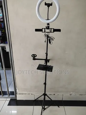 Recording Microphone Tripod Stand ( Phone Holder and Light)