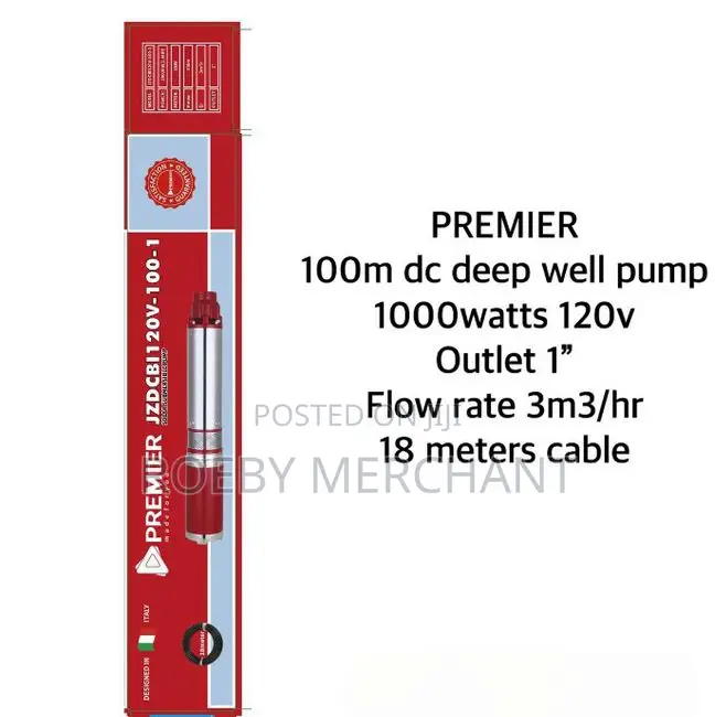Premier 100M DC Deep Well Solar Submersible 120V Flow Rate 3