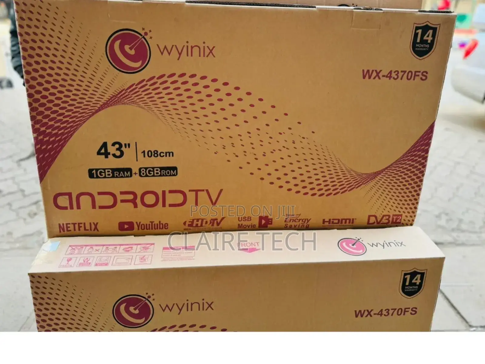 Wyinix 43 Inches Smart Android Flameless Tv WX-4370FS