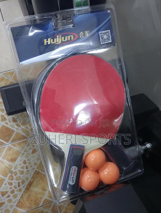Table Tennis Racket Set; 2 Rubber Padded Bats + 3star Balls - thumbnail 2