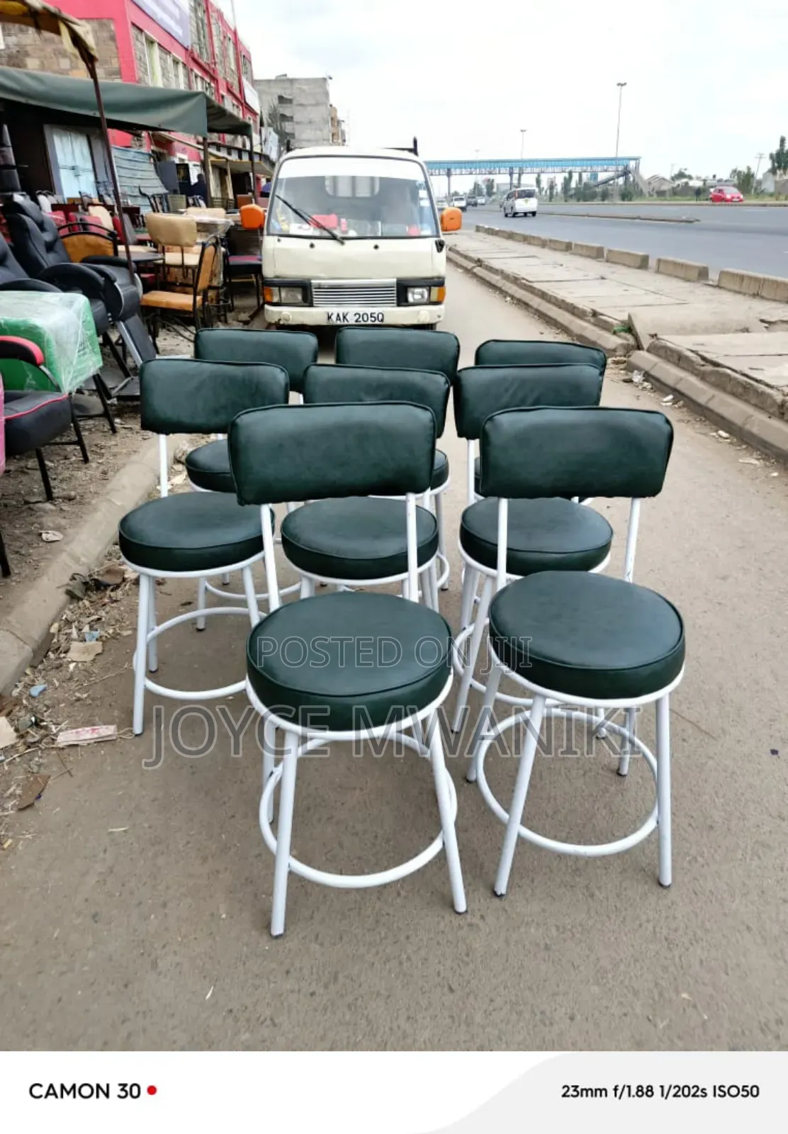 Powder Coated Restaurant Chairs, Green and White 