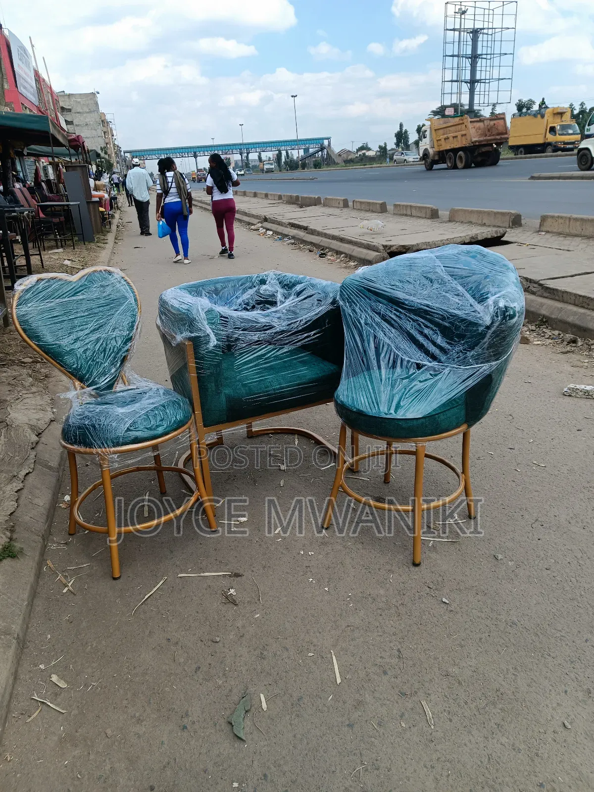 Manicure Seats, 3 Pieces Colour Green 