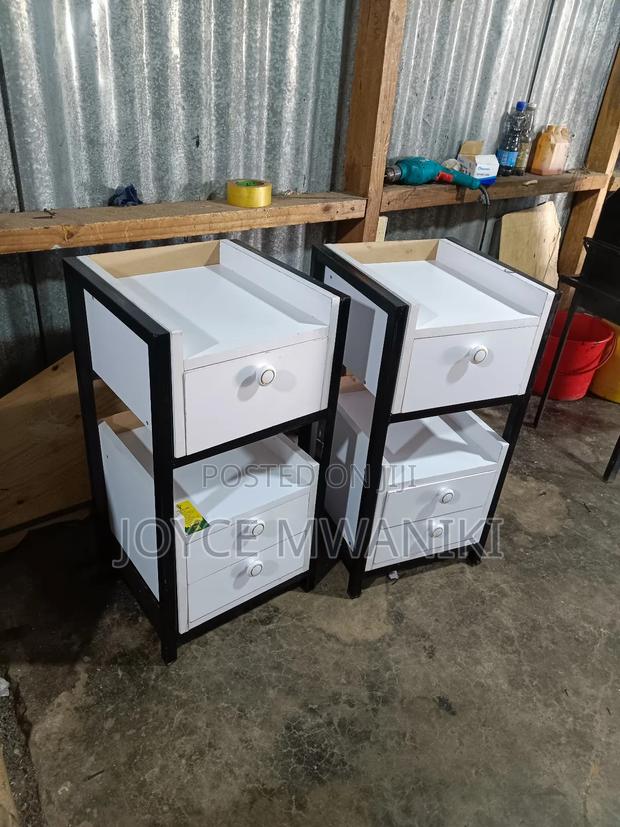 Salon Drawers, White Colour and Black Frame. - main view
