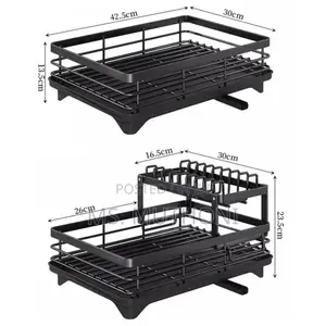 *2 Tier Dish Rack With Cutlery Holder Chop Board Holder*