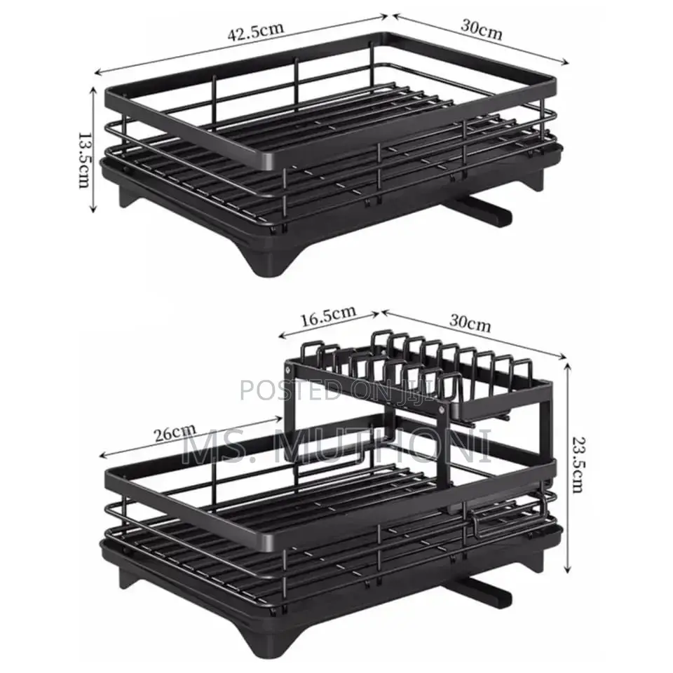 *2 Tier Dish Rack With Cutlery Holder Chop Board Holder*