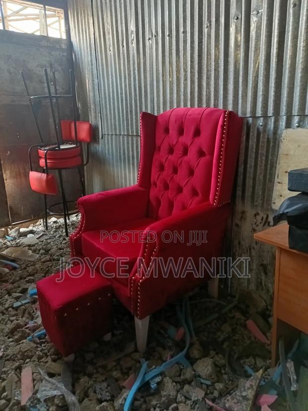 King Chair or Pedicure Seat, Hot Red - thumbnail 3