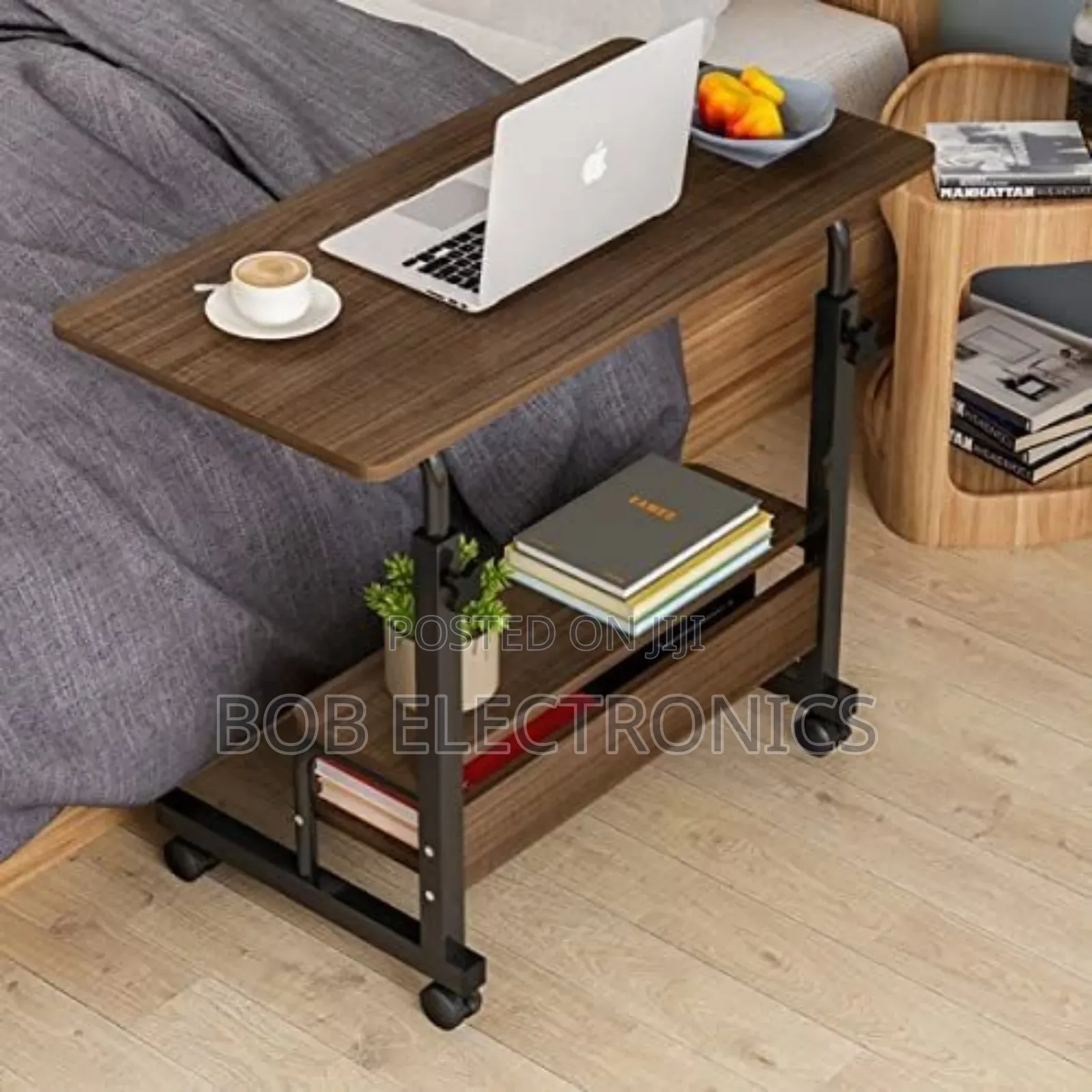Adjustable Movable Laptop Table With Shelves