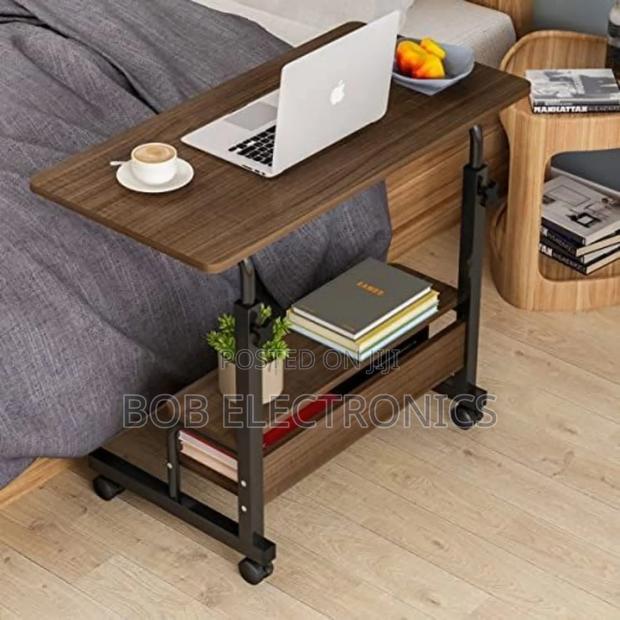 Adjustable Movable Laptop Table With Shelves - main view
