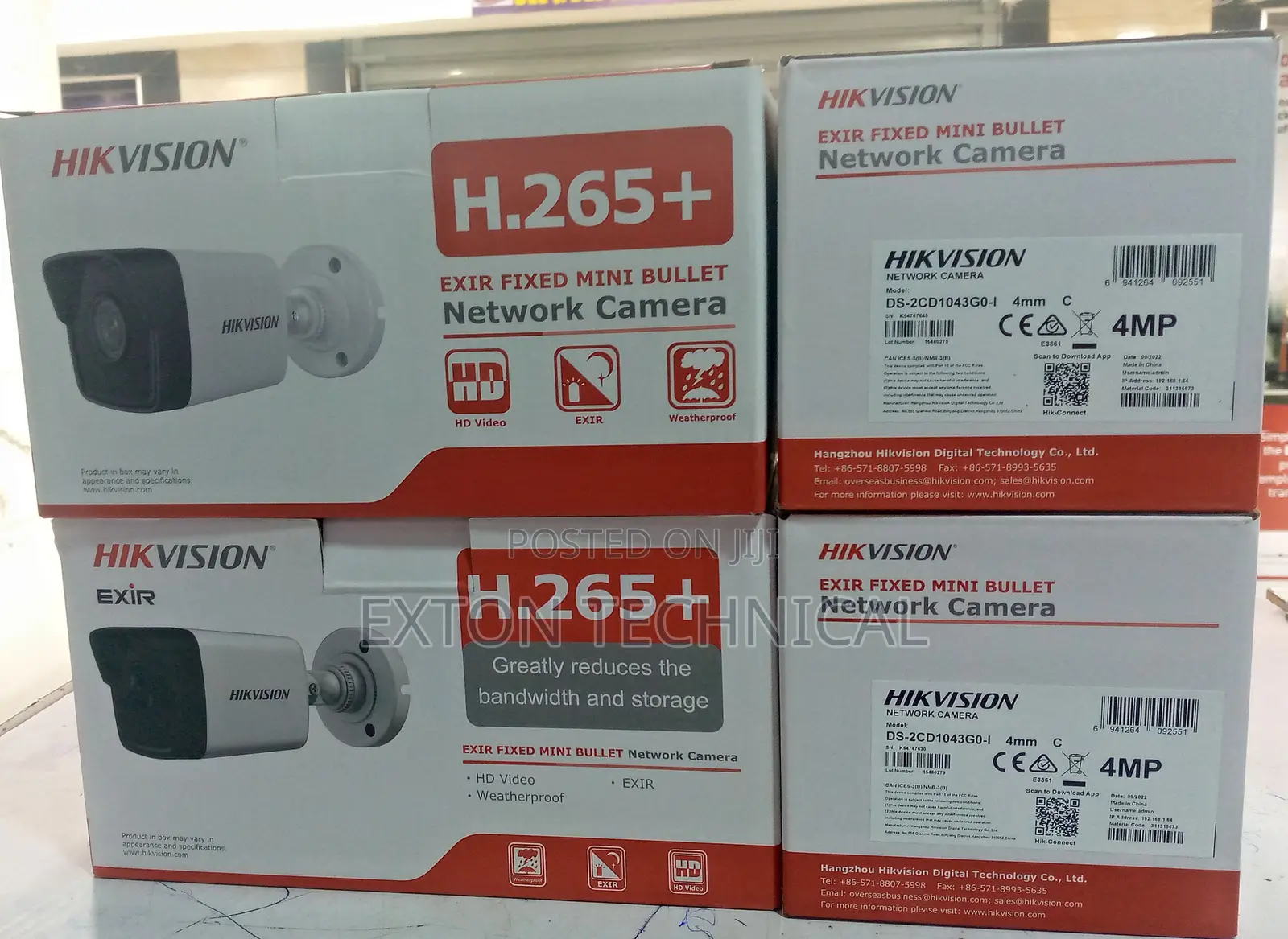 Hikvision 4mp 4mm Outdoor Bullet Camera, H.265+,30m Ir