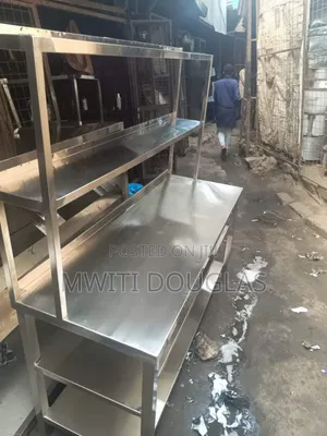 Four Fits Stainless Steel Table+Elevated Rack