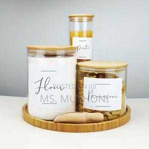 5pc Borosilicate Glass Cereal/ Laundry Storage - thumbnail 2