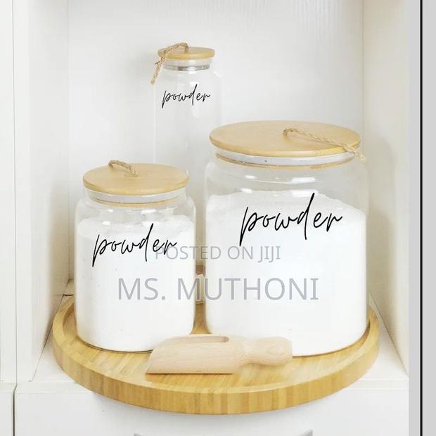 5pc Borosilicate Glass Cereal/ Laundry Storage - thumbnail 5