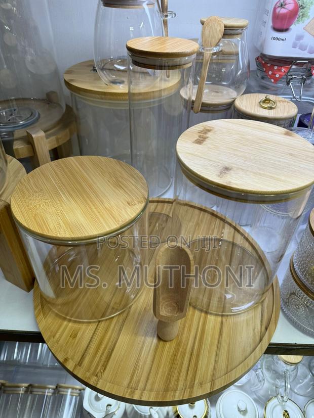 5pc Borosilicate Glass Cereal/ Laundry Storage - thumbnail 3