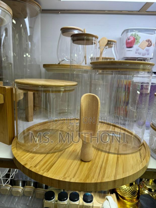 5pc Borosilicate Glass Cereal/ Laundry Storage - thumbnail 4