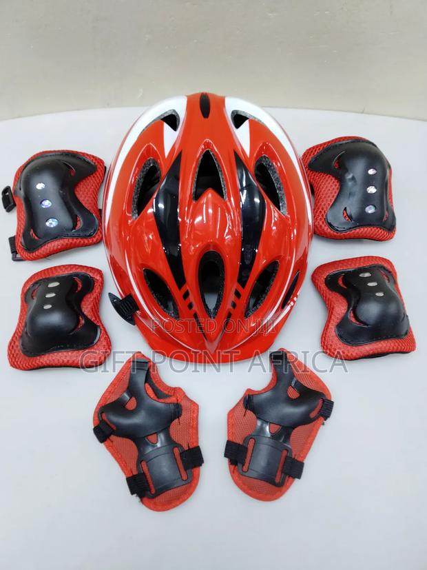 Red 7 in 1 Kids Protective Gears ( Helmet and Guards)