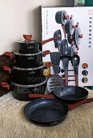 Black Non-Stick Cookware Set With Kitchen Tools 15pc