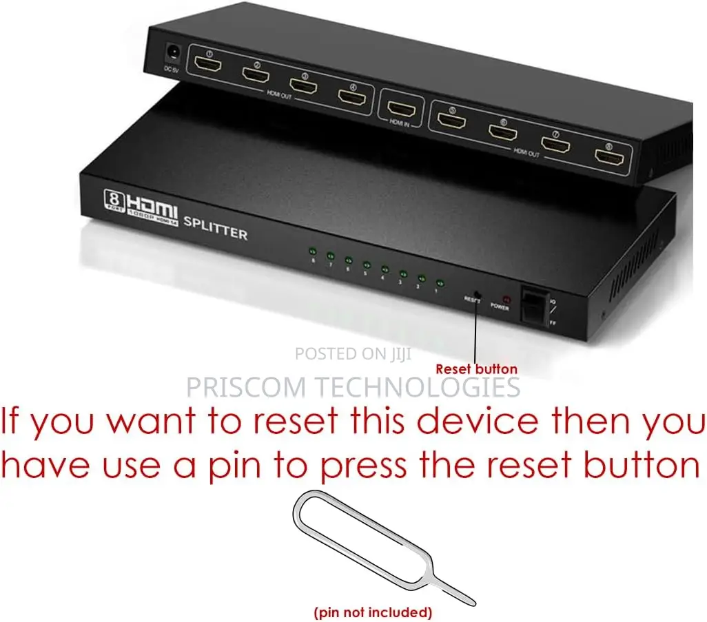 HDMI Splitter 8 Way, 1 In 8 Out HDMI Splitter