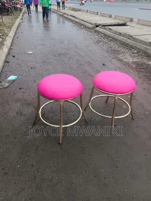 Pedicure Stools, Pink and Gold 