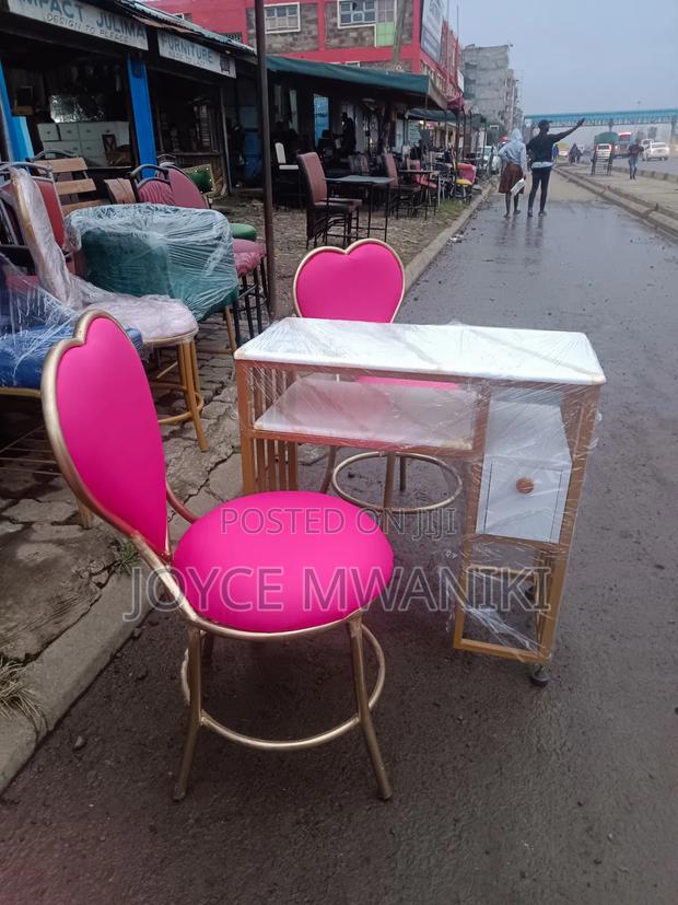 Manicure Set, 2 Love Seats and Marble Table - main view