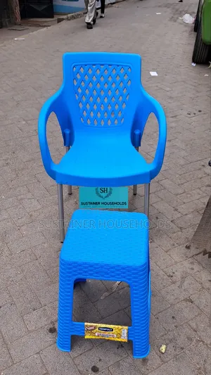 Plastic Chair and Plastic Stool Set