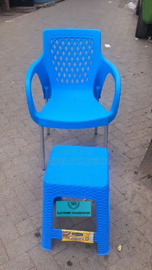 Plastic Chair and Plastic Stool Set