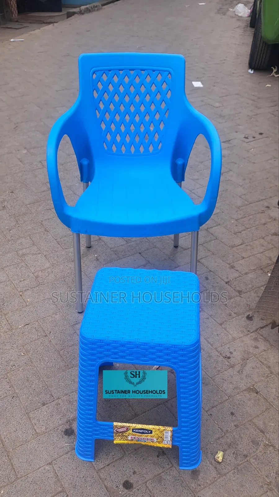 Plastic Chair and Plastic Stool Set