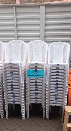 Adix White Armless Plastic Chairs