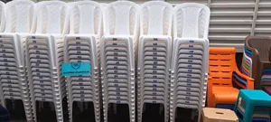 Adix White Armless Plastic Chairs