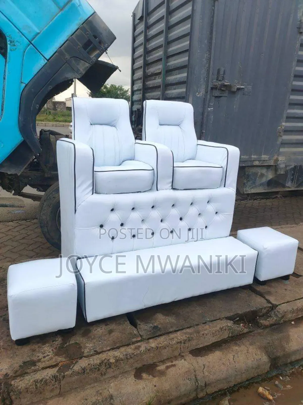 Pedicure Seat, 2 Seater White