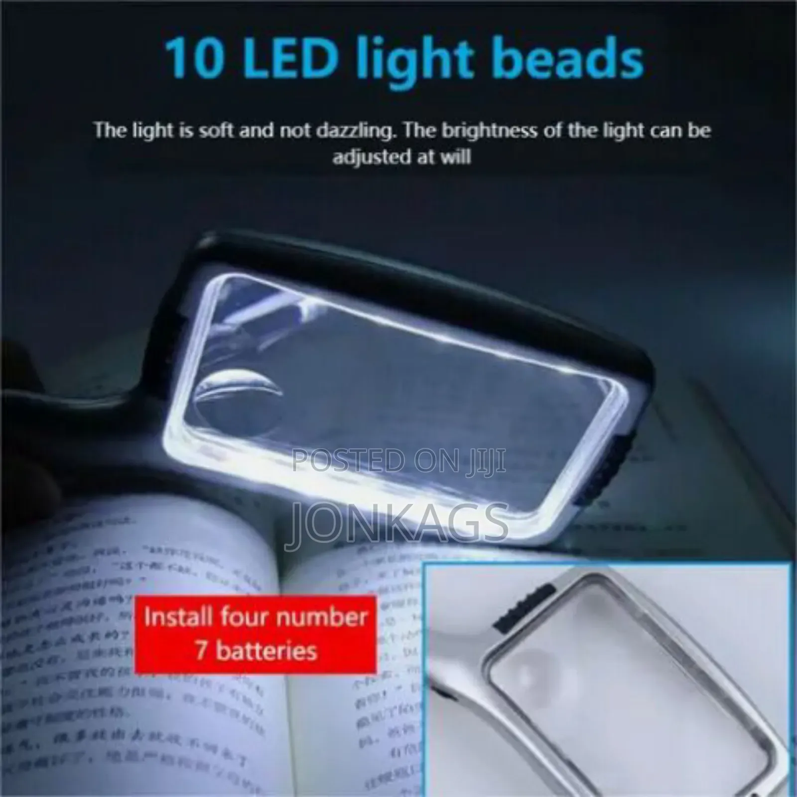 Rectangle Magnifier With 10 LED and Touch Sensitive Switch