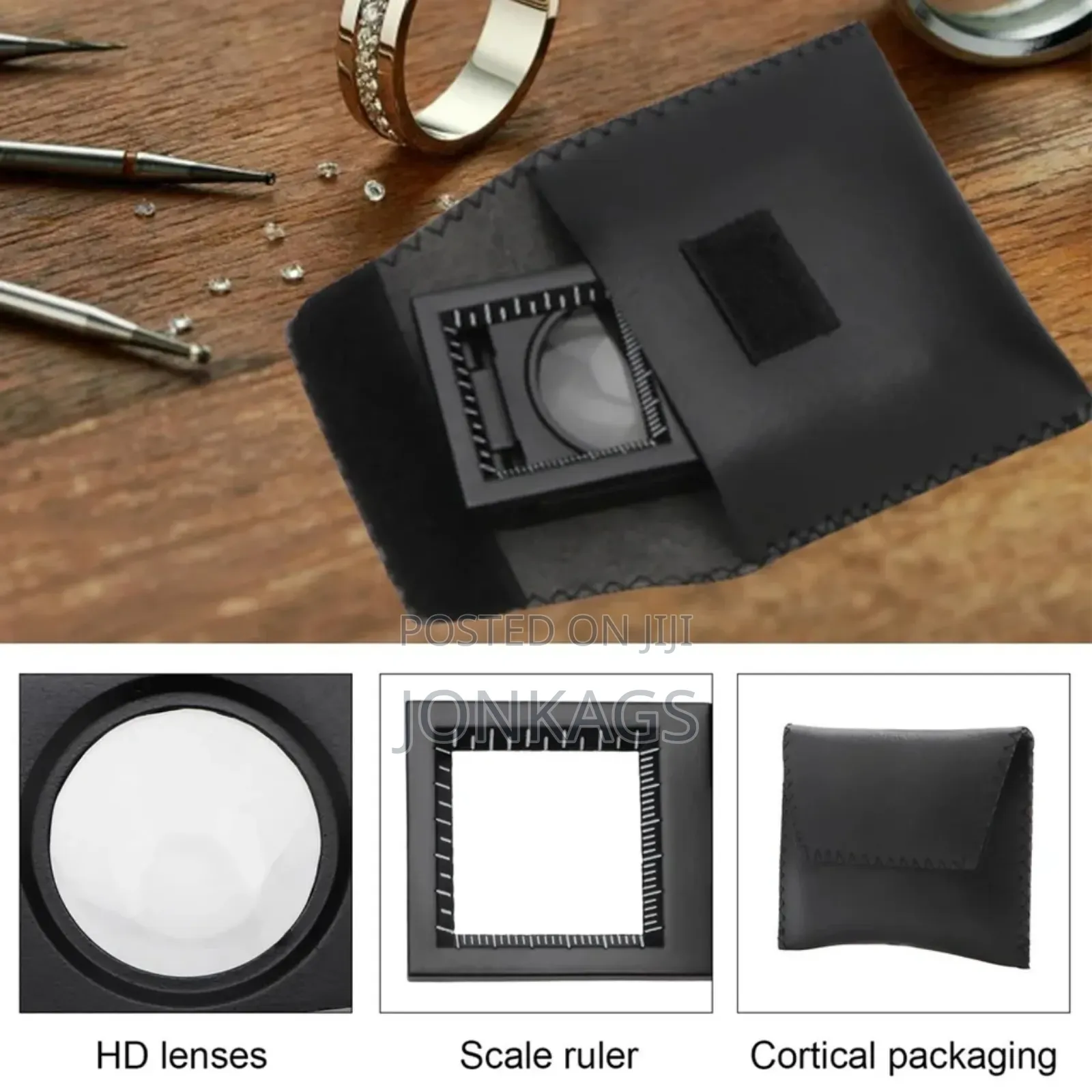 Optical Foldable Magnifying Glass With Scale For Textile