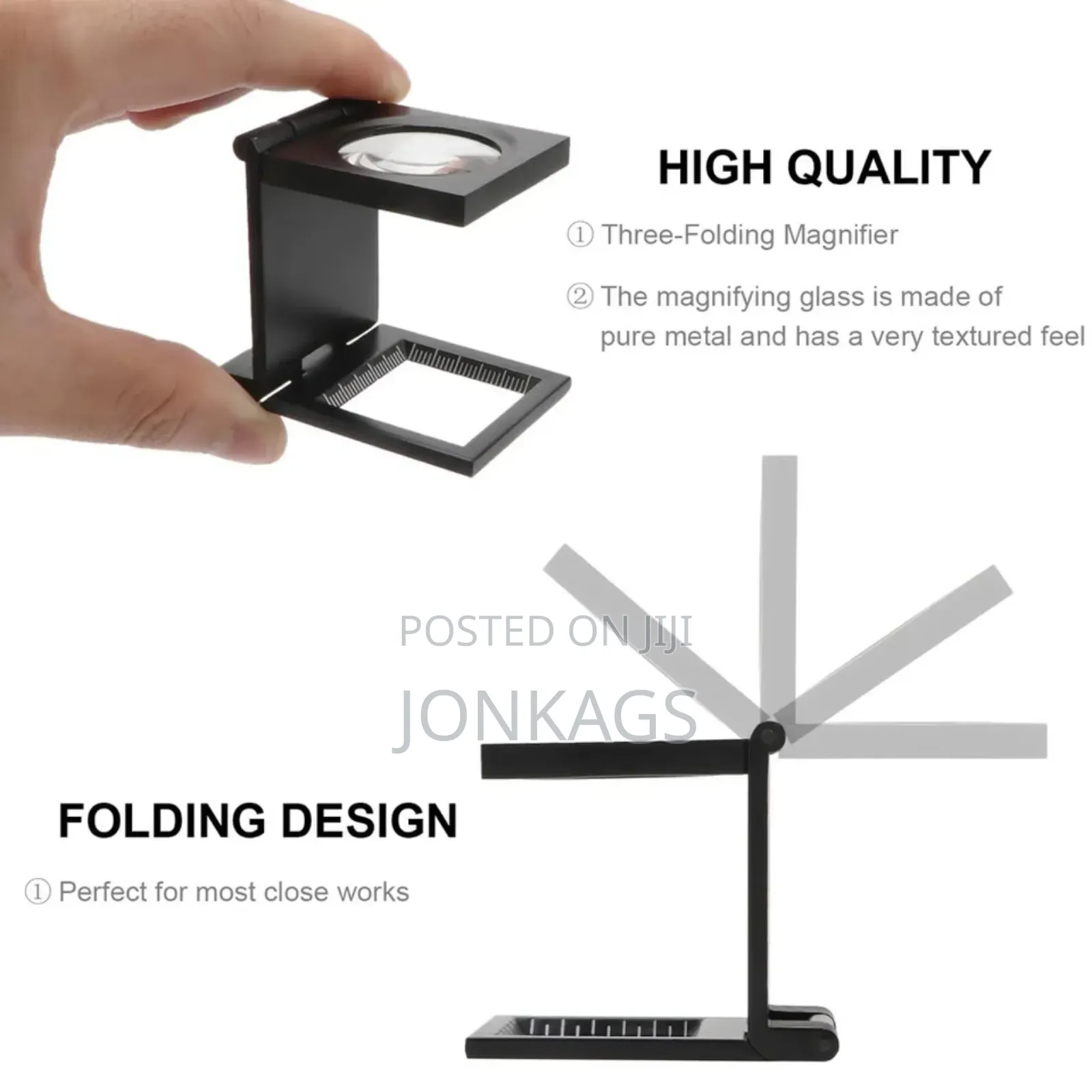 Optical Foldable Magnifying Glass With Scale For Textile